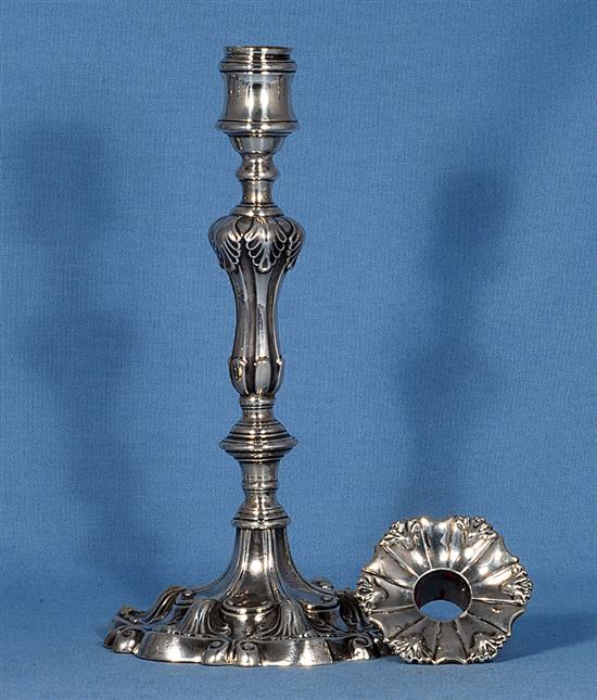 A set of four early Victorian silver candlesticks, by T.J. & N. Creswick, Height 277mm.